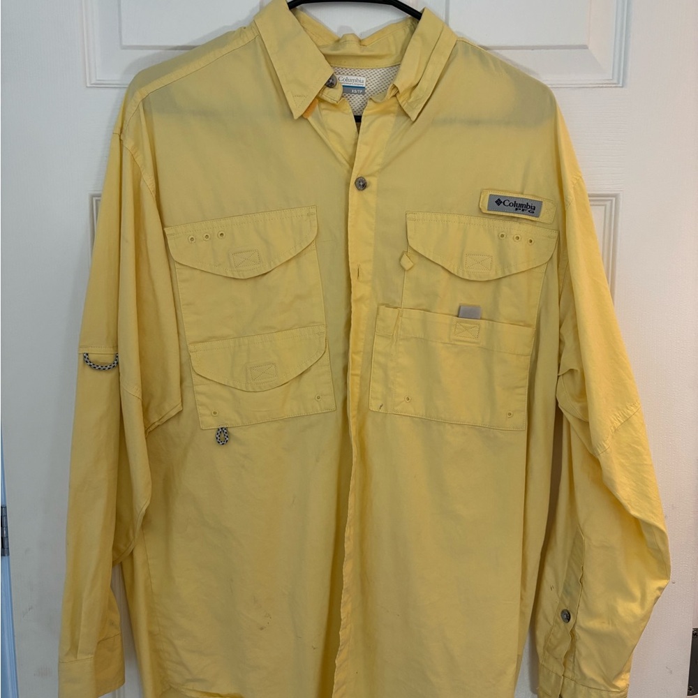 Columbia Yellow Casual Button Down Shirt